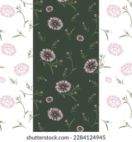 Rosa Maisblume nahtlose Blumenmuster in Vektorgrafik. Nahtlose Farbmuster in der Pastelltafel mit floralem Hintergrund. Blumen Muster auf transparentem Hintergrund