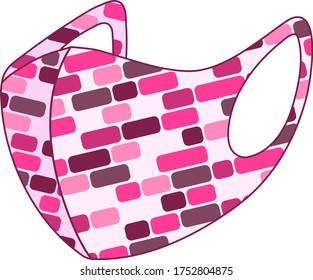 pink corona mask with shapes