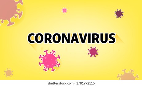 Aislamiento del icono celular de bacterias coronavirus rosa sobre fondo amarillo, alfabeto coronavirus, 2019-nCoV, bacterias coronavirus, colores pastel relajantes, ilustración vectorial para diseño gráfico, estilo de corte de papel