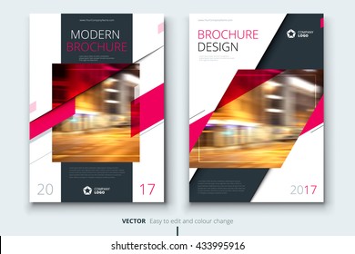 Pink Corporative Business Annual Report Brochure Flyer Design. Leaflet Cover Presentation. Catalog With Abstract Geometric Background. Modern Publication Poster Magazine, Layout, Template A4 Size