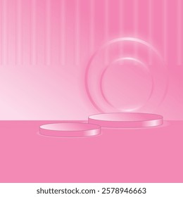 pink cosmetic podium mockup background image and use it as your wallpaper, poster and banner design