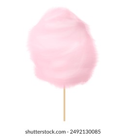 Pink cotton candy on a white background. Vector illustration