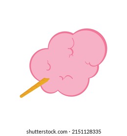 pink cotton candy over white
