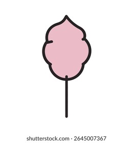Pink cotton candy stands isolated simple white background vector