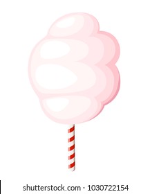 Pink cotton candy sugar cloud symbol icon dessert confection for your projects vector illustration isolated on white background web site page and mobile app design.