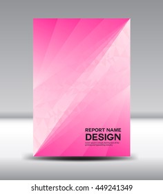 Pink Cover design Annual report vector template  illustration, booklet, poster, Brochure flyer,polygon background