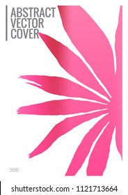 Pink cover design mockup. Notebook creative layout. Background for corporate annual report, poster, magazine first page. Minimal leaflet, business flyer. Promotion concept card. A4 flat abstract cover