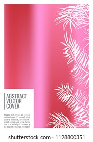 Pink cover design template. Notebook exotic layout. Backdrop for corporate annual report, poster, magazine first page. Minimal leaflet, business flyer. Promotion concept card. A4 flat abstract cover