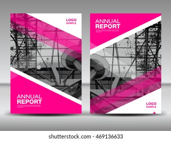 Pink Cover Template, Annual Report, Business Brochure Flyer, Magazine Covers, Presentation