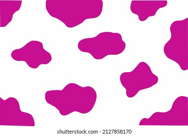 Patrón de piel de vaca rosa sobre fondo blanco, patrón sin fisuras para el diseño, la decoración y diversos propósitos. 