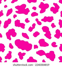 pink cow spots seamless pattern. Dalmatian dog background. girly animal print. good for fabric, fur, coat, fashion, textile, backdrop, wallpaper.