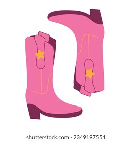 pink cowboy boots for girls in a flat style