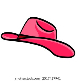 Vector de ilustración de gorra de vaquero rosa