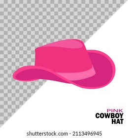 sombrero de vaquero rosa aislado en un fondo blanco y fácil de editar. vector