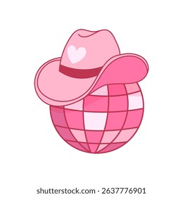 Pink Cowgirl Disco Ball design element