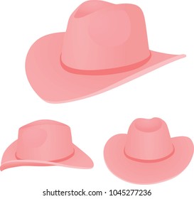 Pink cowgirl hat. vector illustration