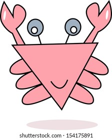 Pink crab vector