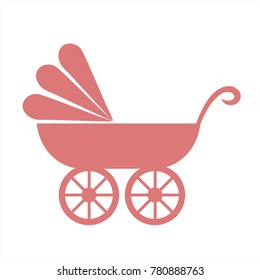pink cradle on white background