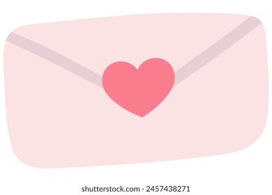 Pink craft envelope flat icon isolated on white background.