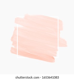 Pink cream creative abstract background design vector over square frame. Perfect acrylic brush stroke design for headline, logo and sale banner. 