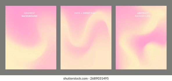 Pink and cream gradient background with smooth flowing curves and gentle lighting. The abstract design evokes a sweet, dreamy, and romantic feeling.