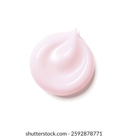 Pink Cream texture stroke.  Face Cosmetic. Liquid cosmetic smear.  Face skin product. cream, gel, lotion, foam. Realistic Vector Illustration