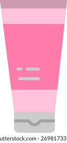 Ilustración de icono de Vector plano de tubo de crema rosa
