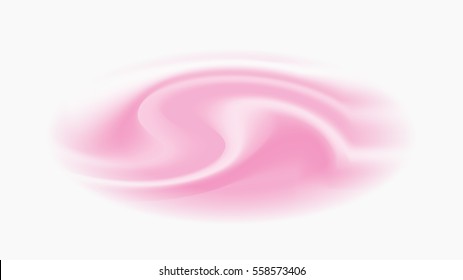 Pink cream twisted funnel. Swirl ice cream. Vector illustration.