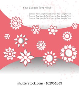 Pink creative modern abstract nature spring flower set