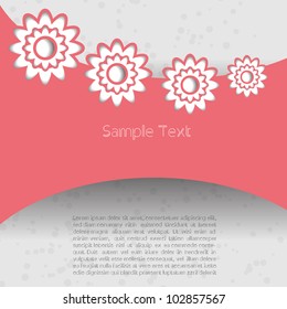 Pink creative modern3d vector web design with spring flower pattern