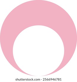 Pink crescent figure brutalism style
