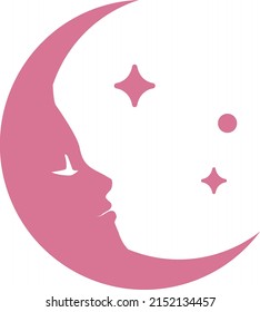 pink crescent and star icon for night time elements