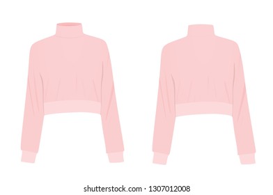 Pink crop sweater. vector illustration