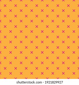 Pink cross patterns on orange background, vector