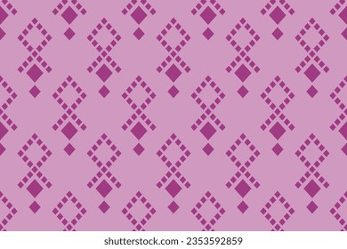 Pink Cross stitch colorful geometric traditional ethnic pattern Ikat seamless pattern border abstract design for fabric print cloth dress carpet curtains and sarong Aztec African Indian Indonesian 