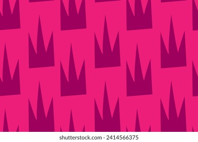 pink crown abstract geometric shape. Seamless vector pattern for design and decoration.