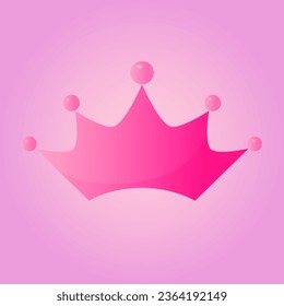 Pink crown. Barbicore style. Vector illustration.