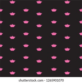 Pink crown cute modern pattern vector