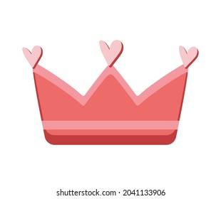 pink crown design over white