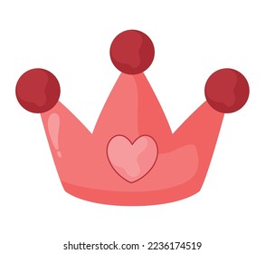 pink crown design over white