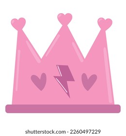 pink crown icon isolated design