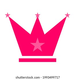 rosafarbene Kronsymbol einzeln auf weißem Vektordesign.