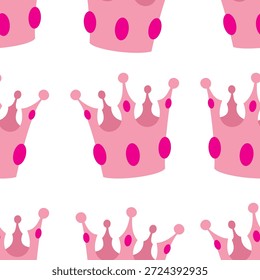 Fondo de Vector inconsútil de la corona rosada o patrón de azulejo