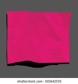 Pink crumpled paper for text letter message note
