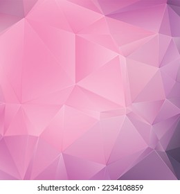 Pink crystal geometric background. Abstract soft pink colored polygonal vector triangular geometric background 