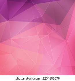 Pink crystal geometric background. Abstract soft pink colored polygonal vector triangular geometric background 