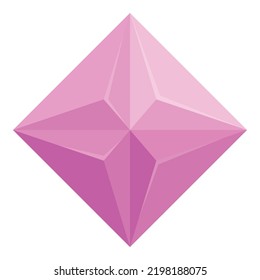 Pink crystal icon cartoon vector. Purple stone. Gem crystal