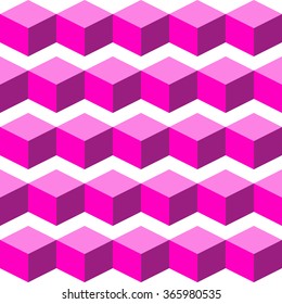 Pink cube background. Seamless pattern. Vector