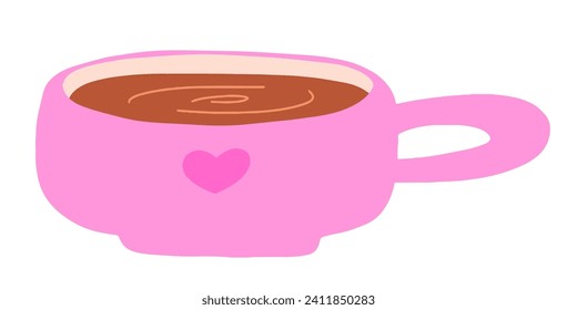 A pink cup of coffee
