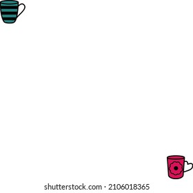 Tasa rosa, ilustración, vector sobre fondo blanco.